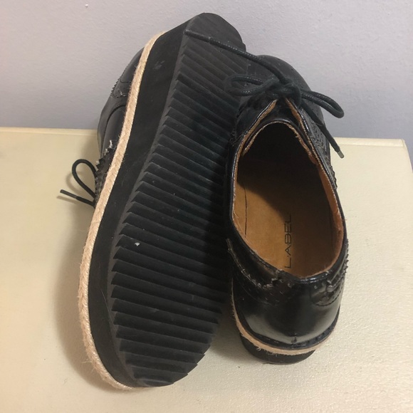 C LABEL Platform Shoes, Black. Size 7.5 Leather - Picture 2 of 5